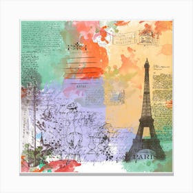 Scrapbook Paris Vintage France Canvas Print