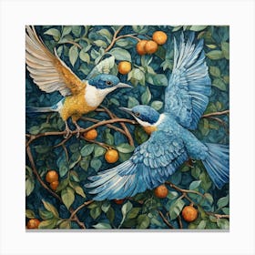 Kingfisher Birds Art Canvas Print