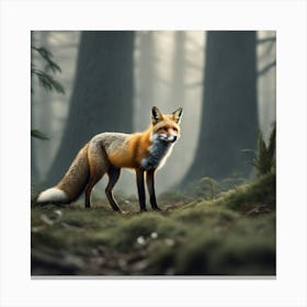 Red Fox In The Forest 29 Canvas Print