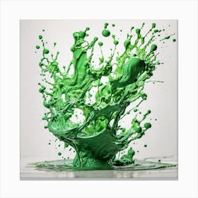 Splash Of Green Paint Canvas Print