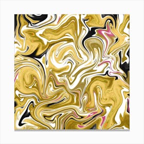 Gold And Black Swirls Canvas Print