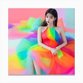 Rainbow Dress Canvas Print