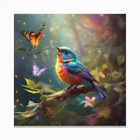 Bird In The Forest Canvas Print