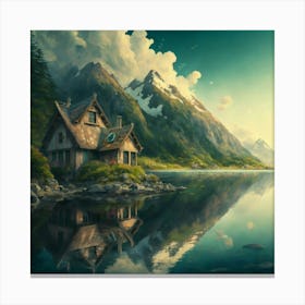 House By The Lake Canvas Print