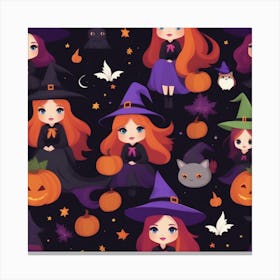 Halloween Witches Canvas Print