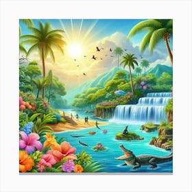 Tropical landscape 1 Canvas Print