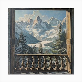 View at the mountains Canvas Print