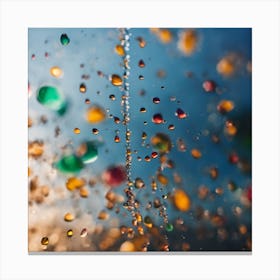 Colorful Water Droplets Canvas Print