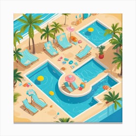 Graphic Design Dreaming Of A Vacation Square Art 2 Canvas Print