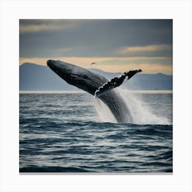 Humpback Whale Breaching Canvas Print