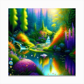 Rainbow In The Forest Canvas Print