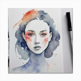 Watercolor Of A Woman 8 Canvas Print