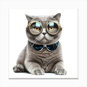 Cat With Goggles Canvas Print