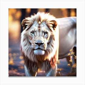 Lion In The Forest 52 Canvas Print