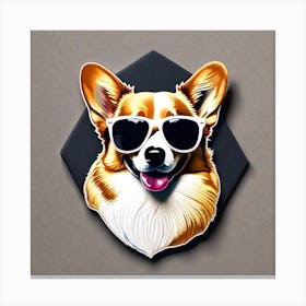 Corgi Dog In Sunglasses Canvas Print