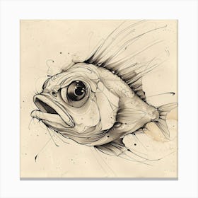 Fish Drawing Canvas Print