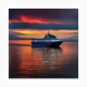 Sunset On A Ferry 16 Canvas Print
