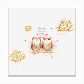 Happy Owls Canvas Print