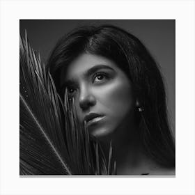 Black And White Portrait Of A Woman Canvas Print