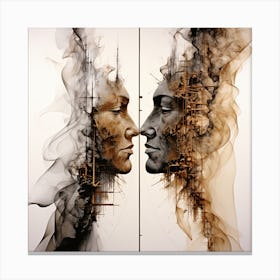 Two Faces In Smoke Canvas Print