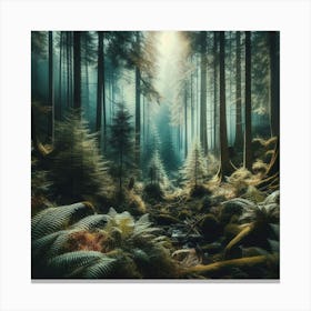 Ferns In The Forest 6 Canvas Print