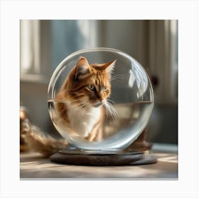 Cat In A Glass Ball 17 Canvas Print