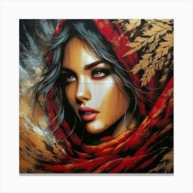 Girl In Red 1 Canvas Print