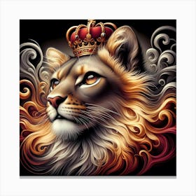 Lion With Crown Canvas Print