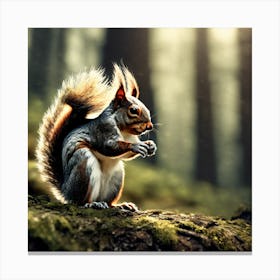 Squirrel In The Forest 231 Canvas Print