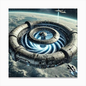 A High Tech, Sci Fi Scene Depicting The Tidal Anni (1) Canvas Print