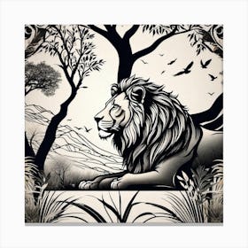 Lion In The Forest 19 Canvas Print