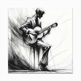 Man Playing A Guitar Canvas Print