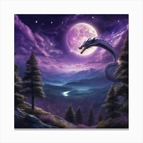 Dragon On The Moon Canvas Print