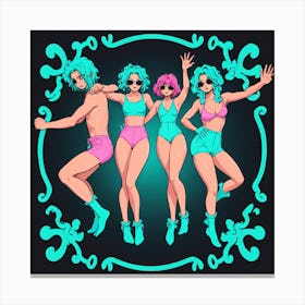 Octopus Girls Canvas Print