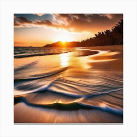 Sunset On The Beach 254 Canvas Print