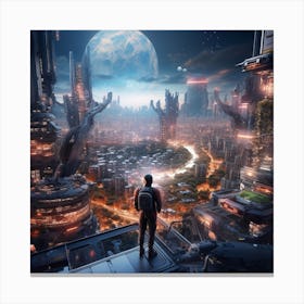 Futuristic City 39 Canvas Print