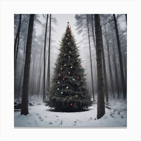 Christmas Tree In The Forest 66 Canvas Print