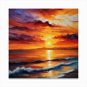 Sunset On The Beach 140 Canvas Print