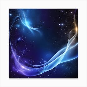 A Blue And Black Background With Stars And Smoke Magical Background Abstract Blue Lighting Particle #1 Canvas Print