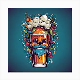Skull With Beer Canvas Print