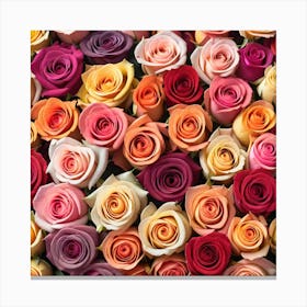 Colorful Roses Background Canvas Print