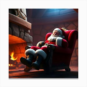 Santa Claus In A Chair Canvas Print