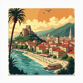 Retro Travel Poster Canvas Print