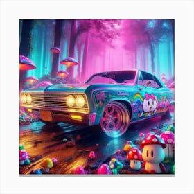 Mushroom Car Canvas Print