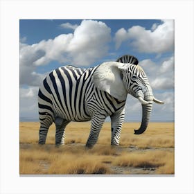 The Elephant's Zebra Disguise 1 Canvas Print