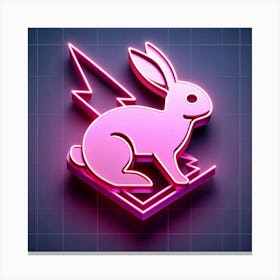 Neon Bunny Canvas Print