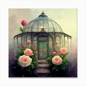Roses In A Greenhouse Canvas Print