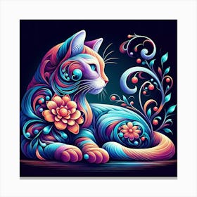 Psychedelic Cat 15 Canvas Print