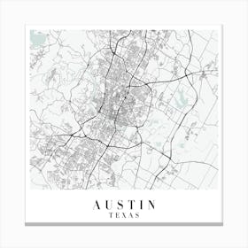 Austin Texas Street Map Color Minimal Square Canvas Print