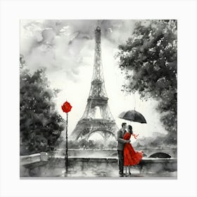 Paris In The Rain 6 Canvas Print